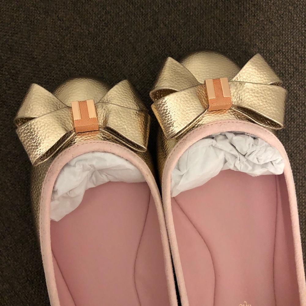 Ted Baker Rose Gold Immet 2 Ballet Flats 5 - Picture 7 of 7
